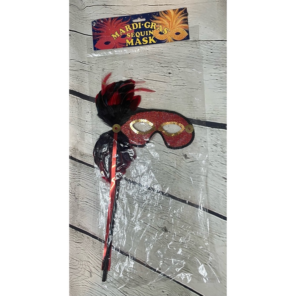 Red Sequin Masquerade Mask